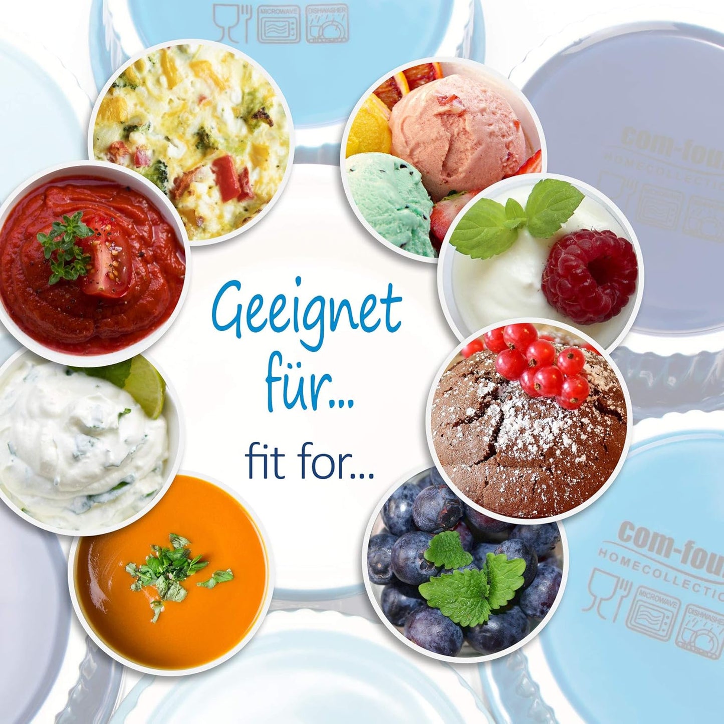 12er-Set Soufflé Förmchen, Blau - 12 Stück Ø 11cm