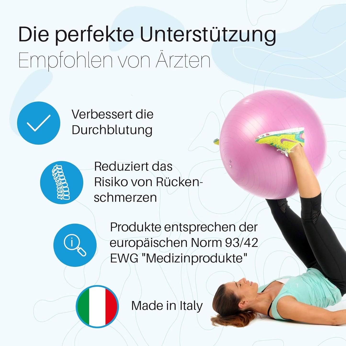 Gymnastikball Maxafe, 65cm Lightblue