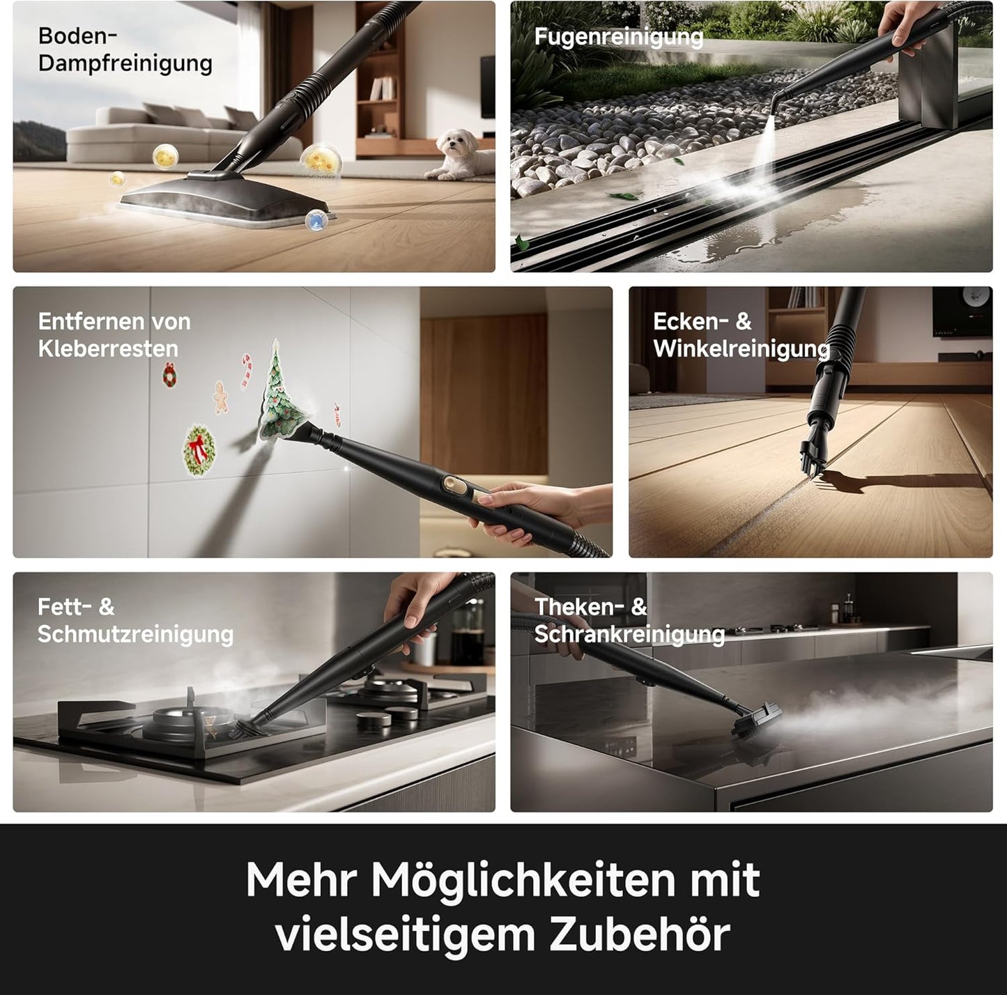 S10 Dampfreiniger mit 9 Aufsätzen