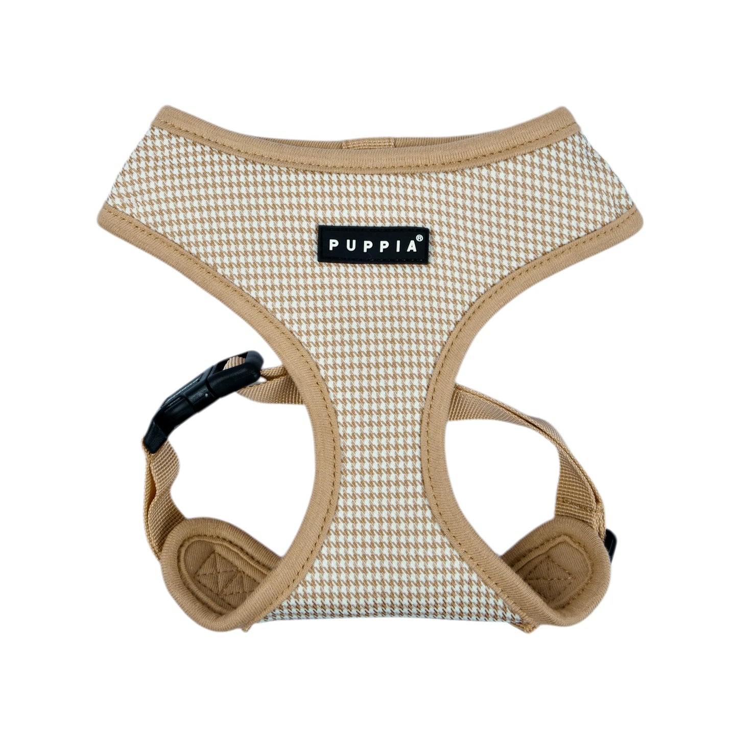 Hundegeschirr mit Hahnentrittmuster, Beige Medium