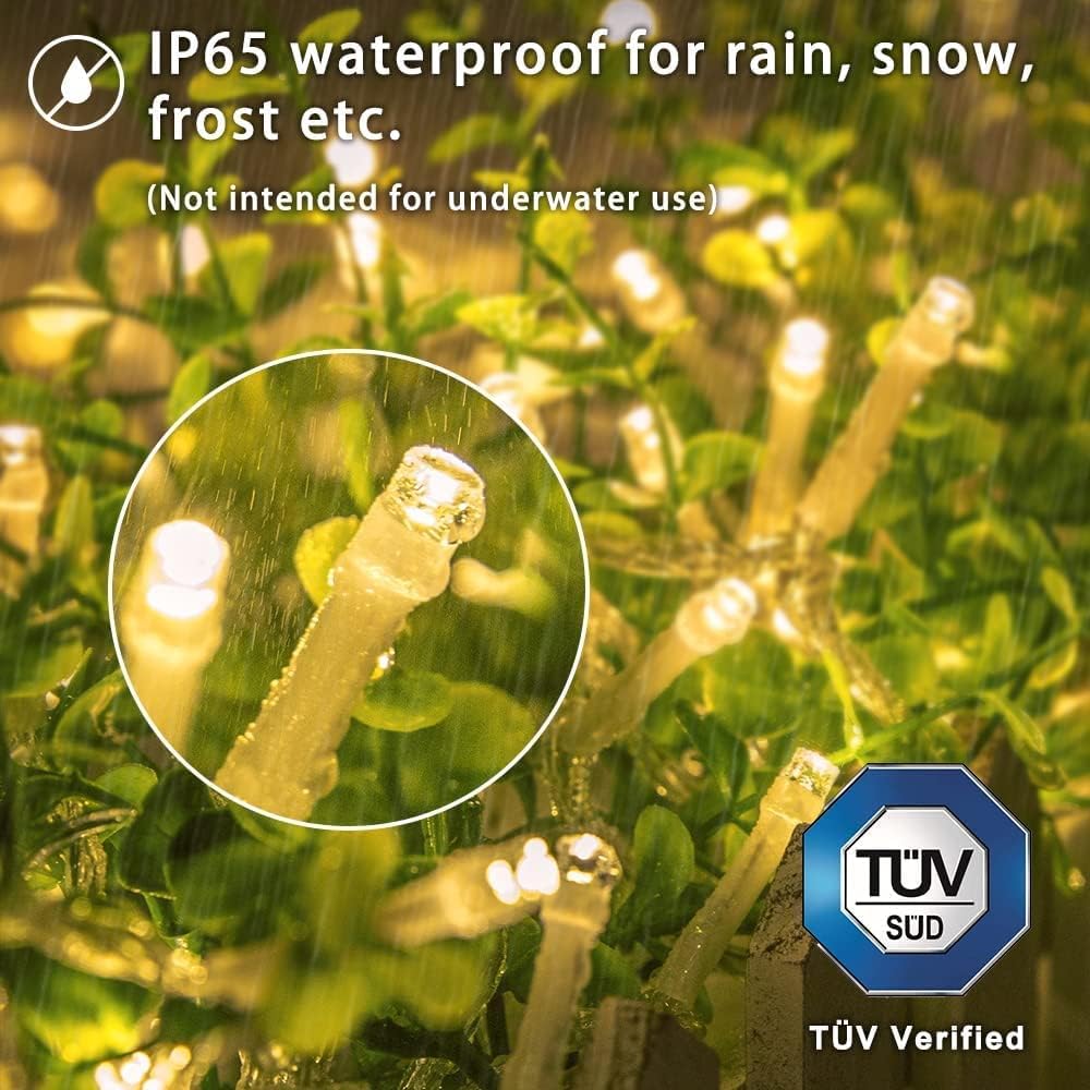4er-Pack LED Lichterketten mit Timer und 9 Programmen, 4stk 50 Led Warmweiß
