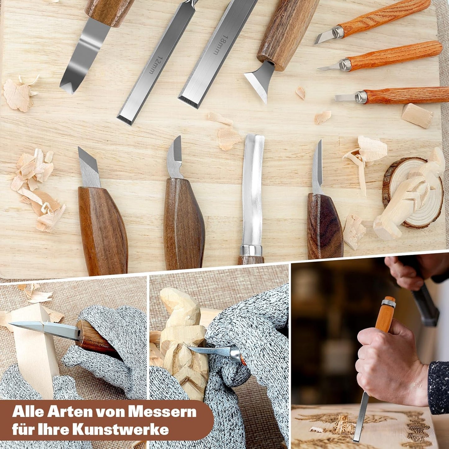 Holzschnitzwerkzeug-Set, 20-Stück