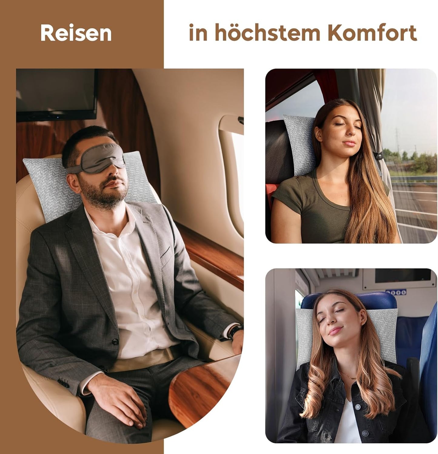 Reisekissen, Hellgrau Large