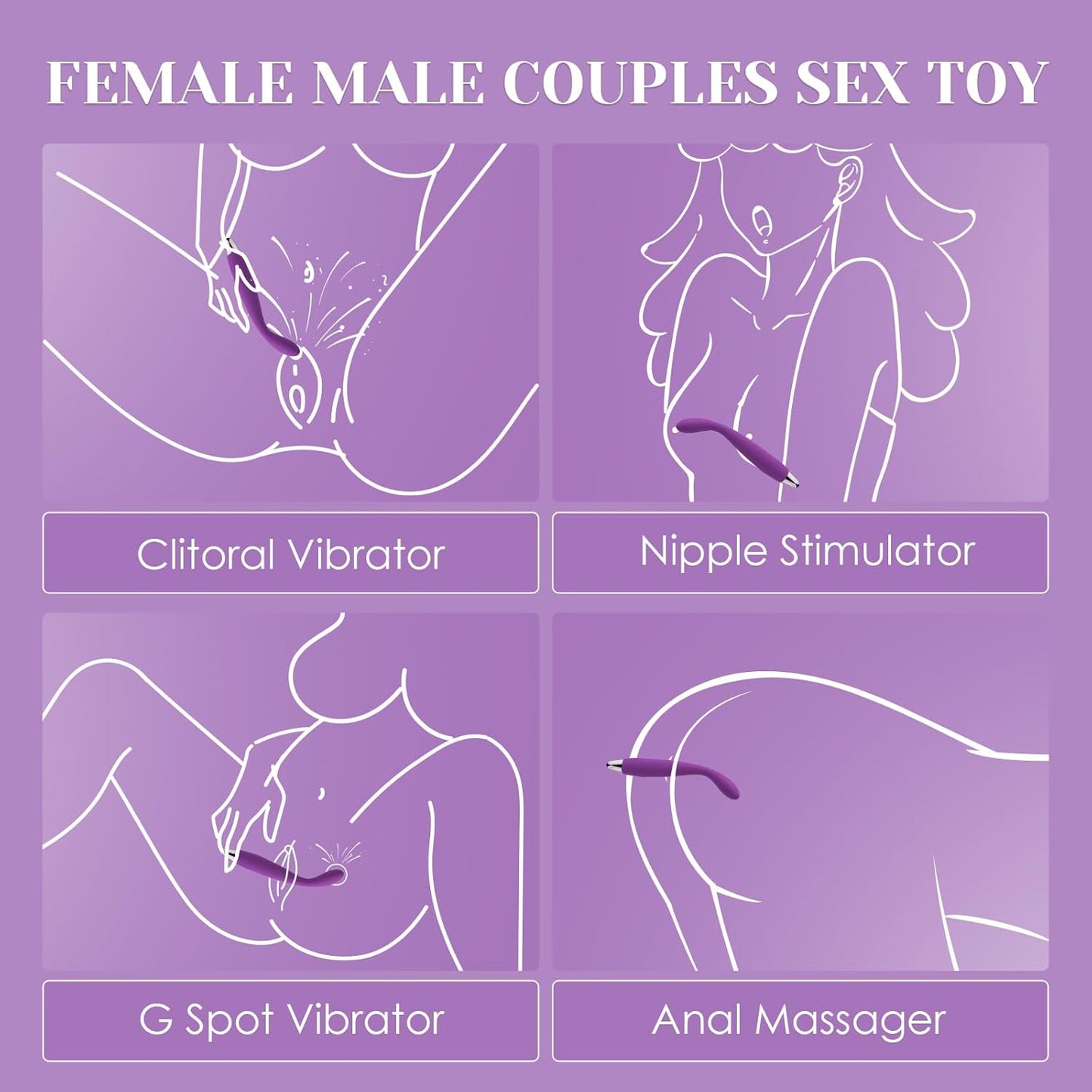 G-Punkt Vibrator mit Klitoris- und Analstimulation, XL