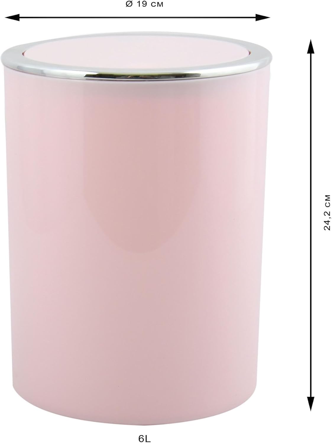 Kosmetikeimer Aspen, Pastellrosa