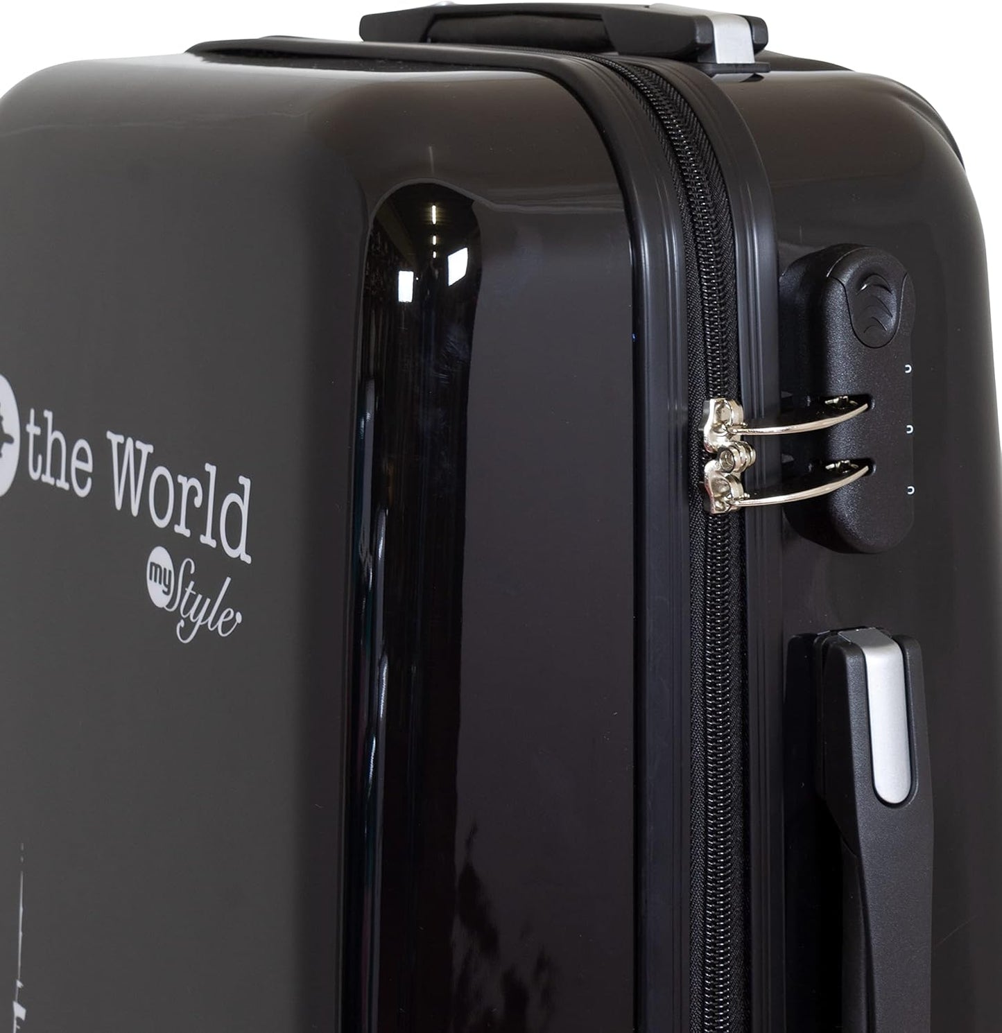 Handgepäck Hartschalen-Reisekoffer Fly The World, Handgepäck - Größe S Fly The World Schwarz