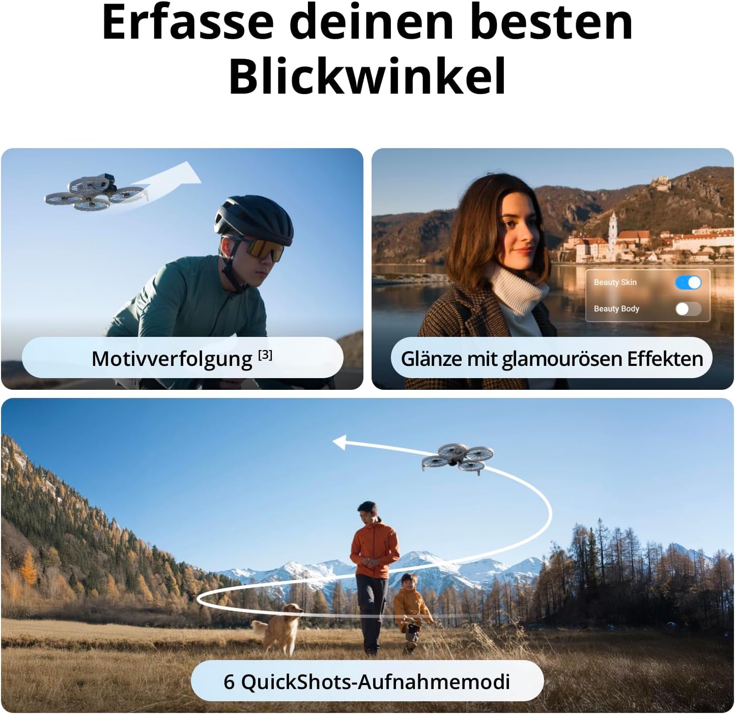 Flip Combo Drohne mit 4K-UHD-Kamera 2 Akkus, DJI Flip Combo mit zwei Akkus