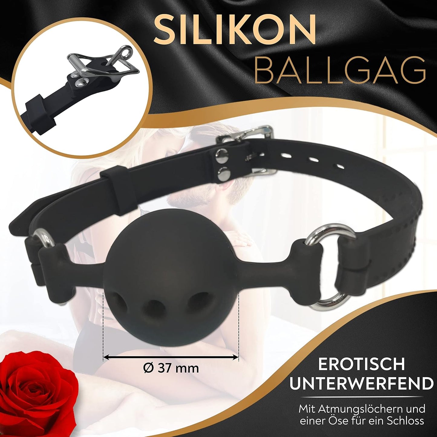 5-teiliges BDSM Bondage-Set mit Augenmaske, Ballknebel, Paddel & Bondage-Seil