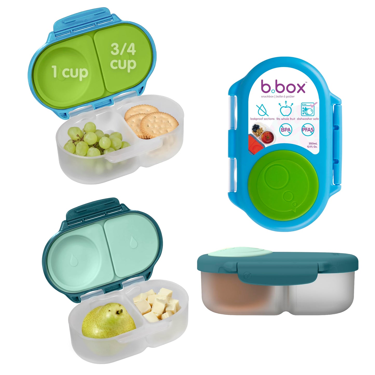 Bento-Snackbox Set, Ocean Breeze + Emerald Forest Snackbox (2 Pack)