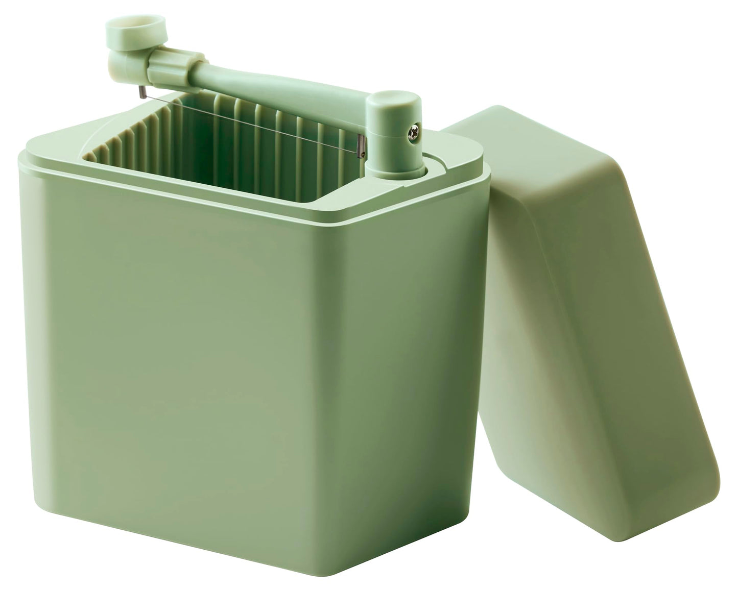 Käsebox mit Deckel & integriertem Käseschneider, Misty Green 16,5 x 10 x 19 cm