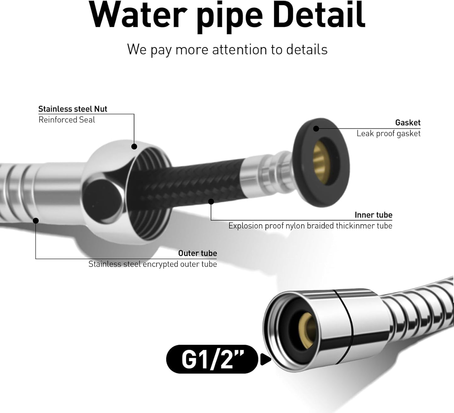 Bidet-Handbrause mit Schlauch & Halterung, C (Enthält keinen T-Adapter)