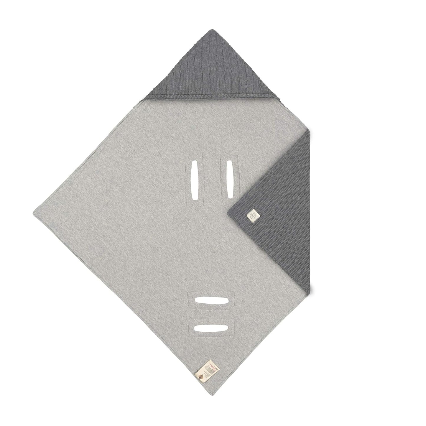 Baby Strickdecke mit Kapuze, für 3-Punkt-Gurtsysteme, Anthracite