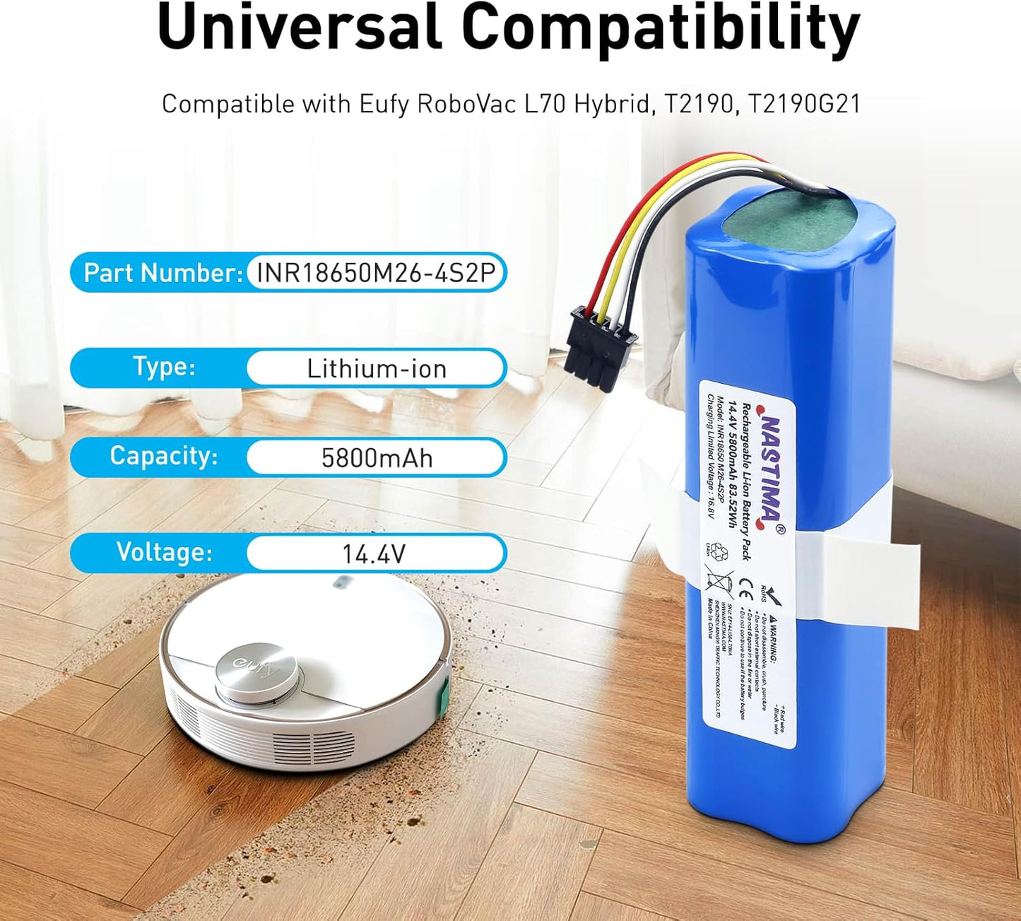 Li-Ion Akku für Eufy Robovac
