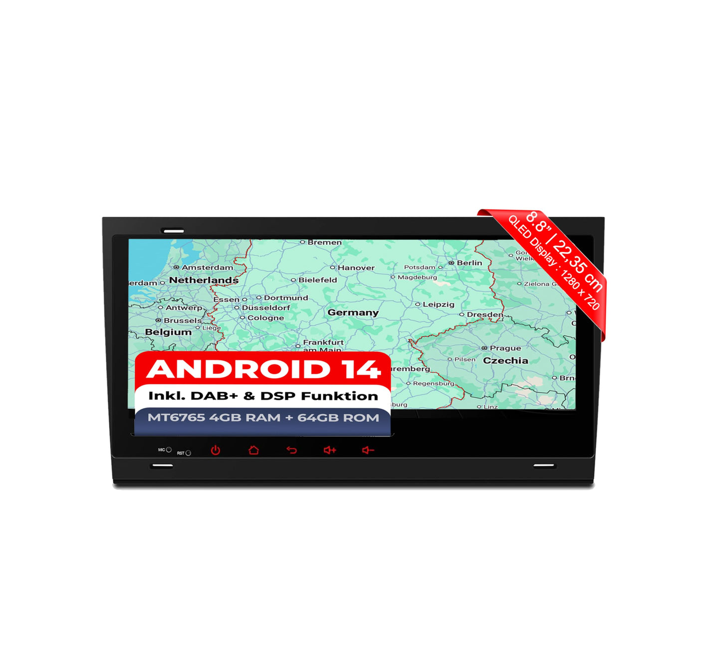 AA48-L2 Android 14 Autoradio mit Navigation für Audi A4, S4, RS4 und Seat Exeo, AA48-L2