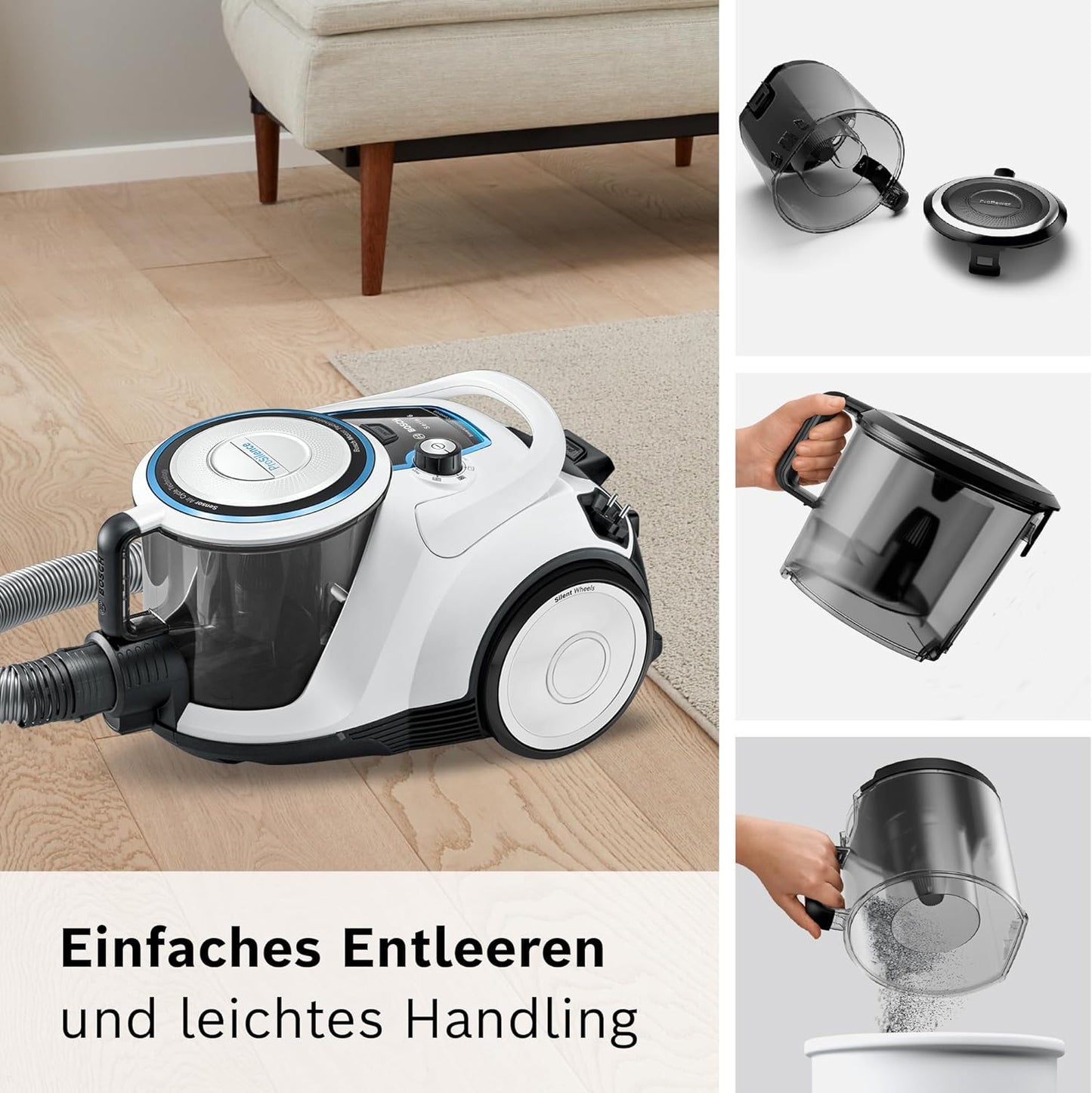 BGC41LSIL, leise 69 db(A), Weiss