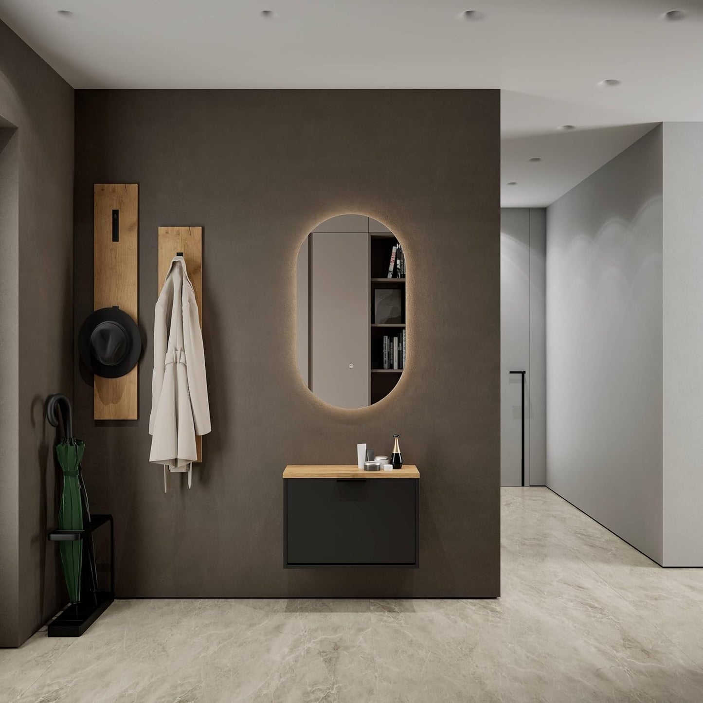 Kleiner Schuhschrank mit Ablage und Klappe, 1 Klappe Schwarz