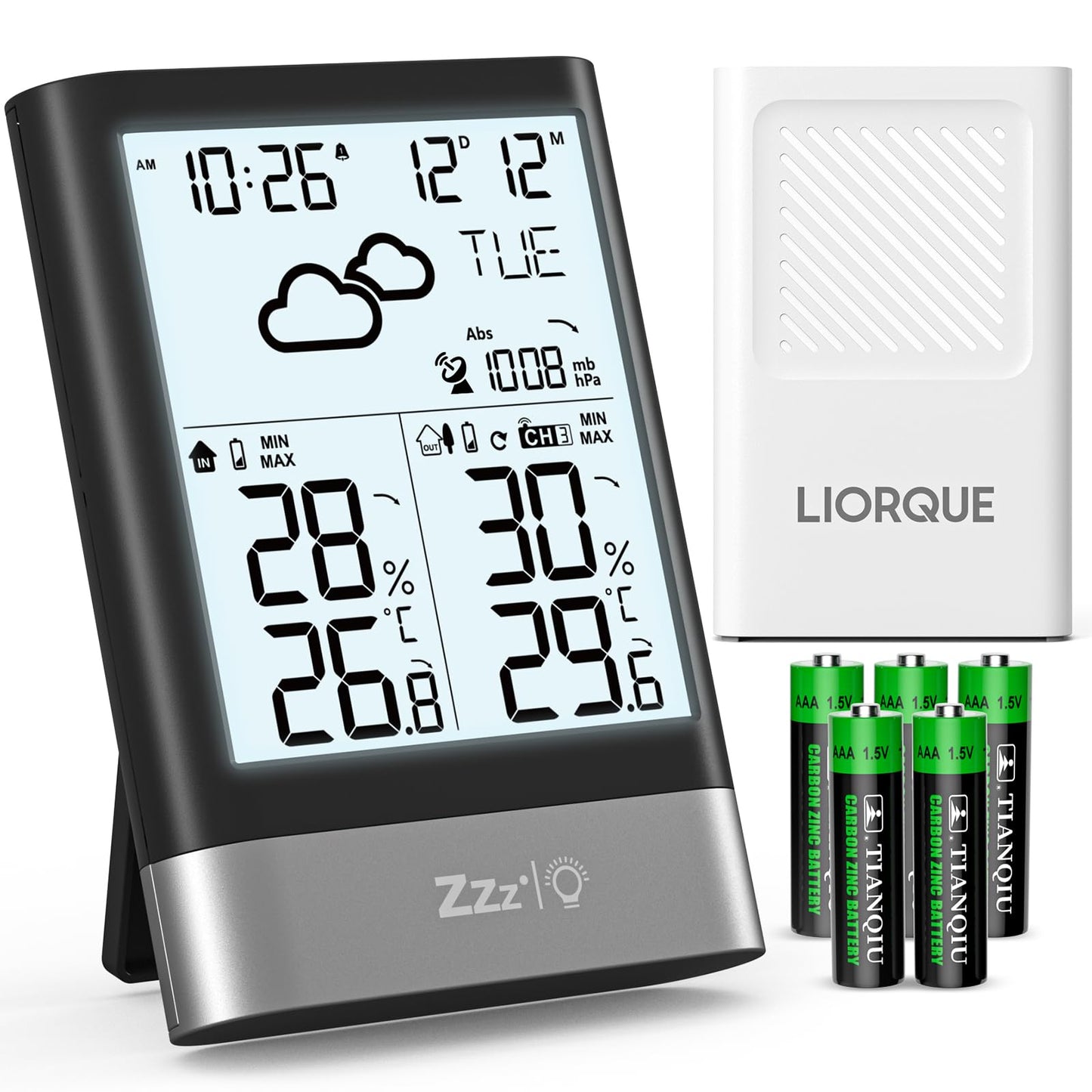 Funk-Wetterstation mit Aussensensor und Wecker