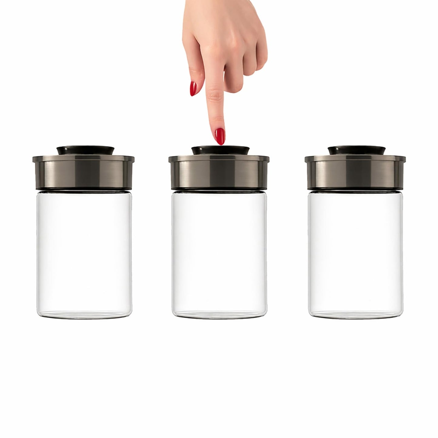3er-Set Vakuum-Vorratsglas, 1000ml 3 Gläser