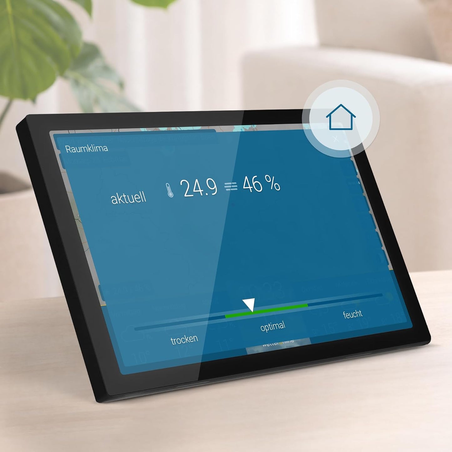 WLAN-Wetterstation mit HD-Display und WetterRadar, schwarz