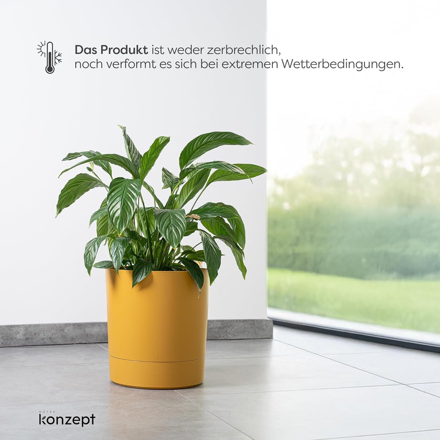 Grosser Blumentopf, Gelb 38 cm