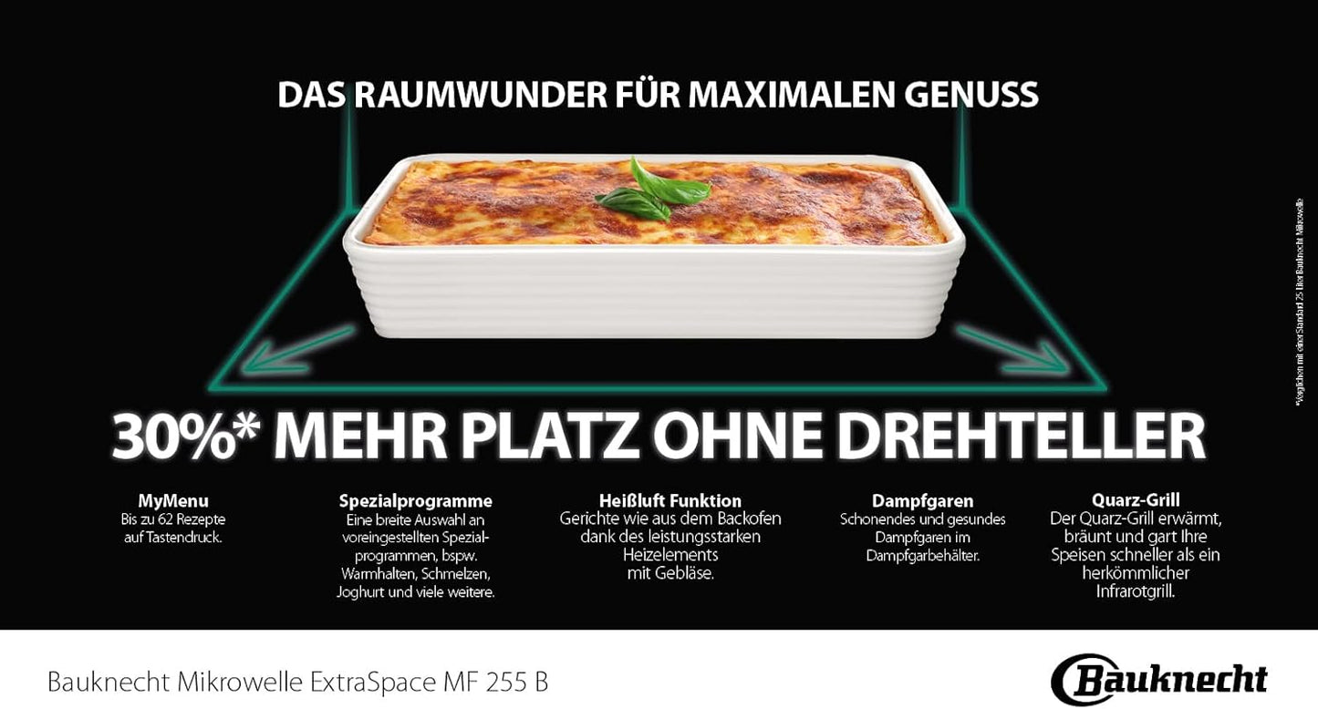 Mikrowelle mit Dampfgarer und Auto Clean, Schwarz mit Dampfgar-Funktion