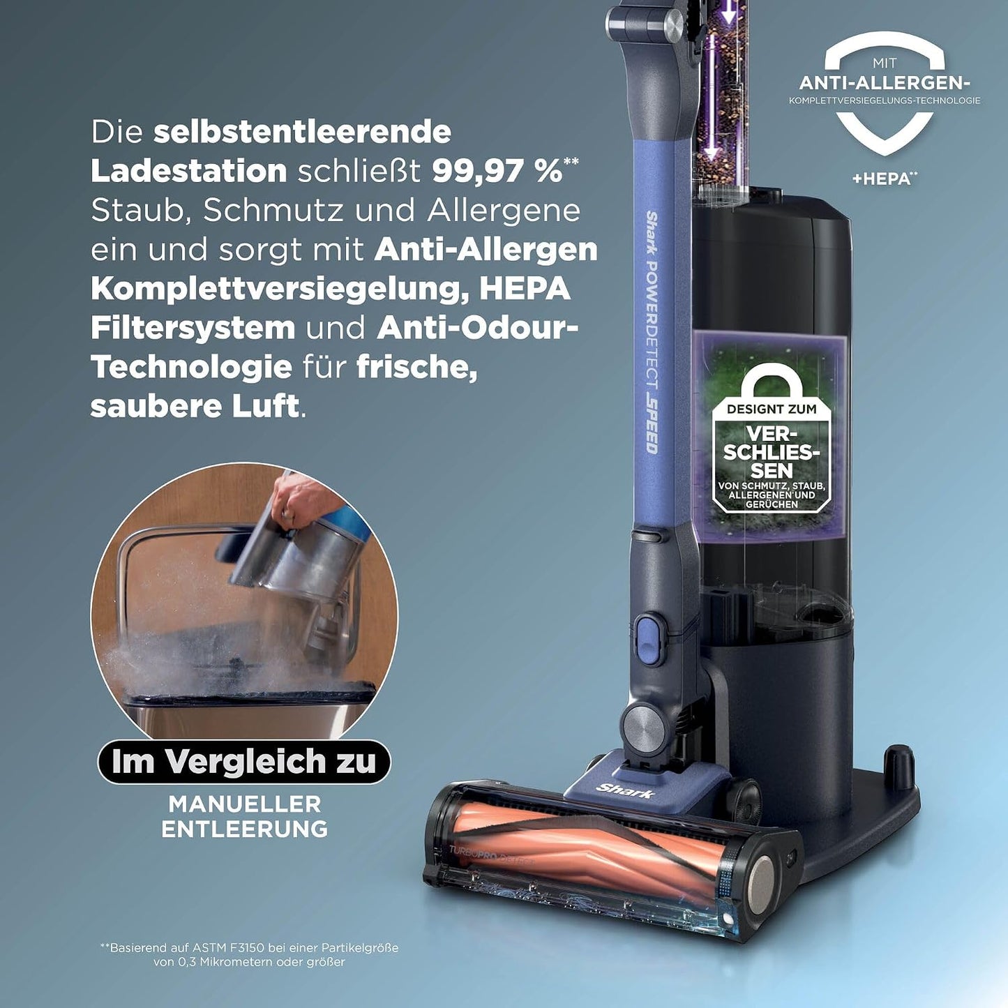Detect Speed Clean & Empty Pet Pro Akku-Staubsauger, IA3241EUT, Haustier Pro + Auto-Entleerung