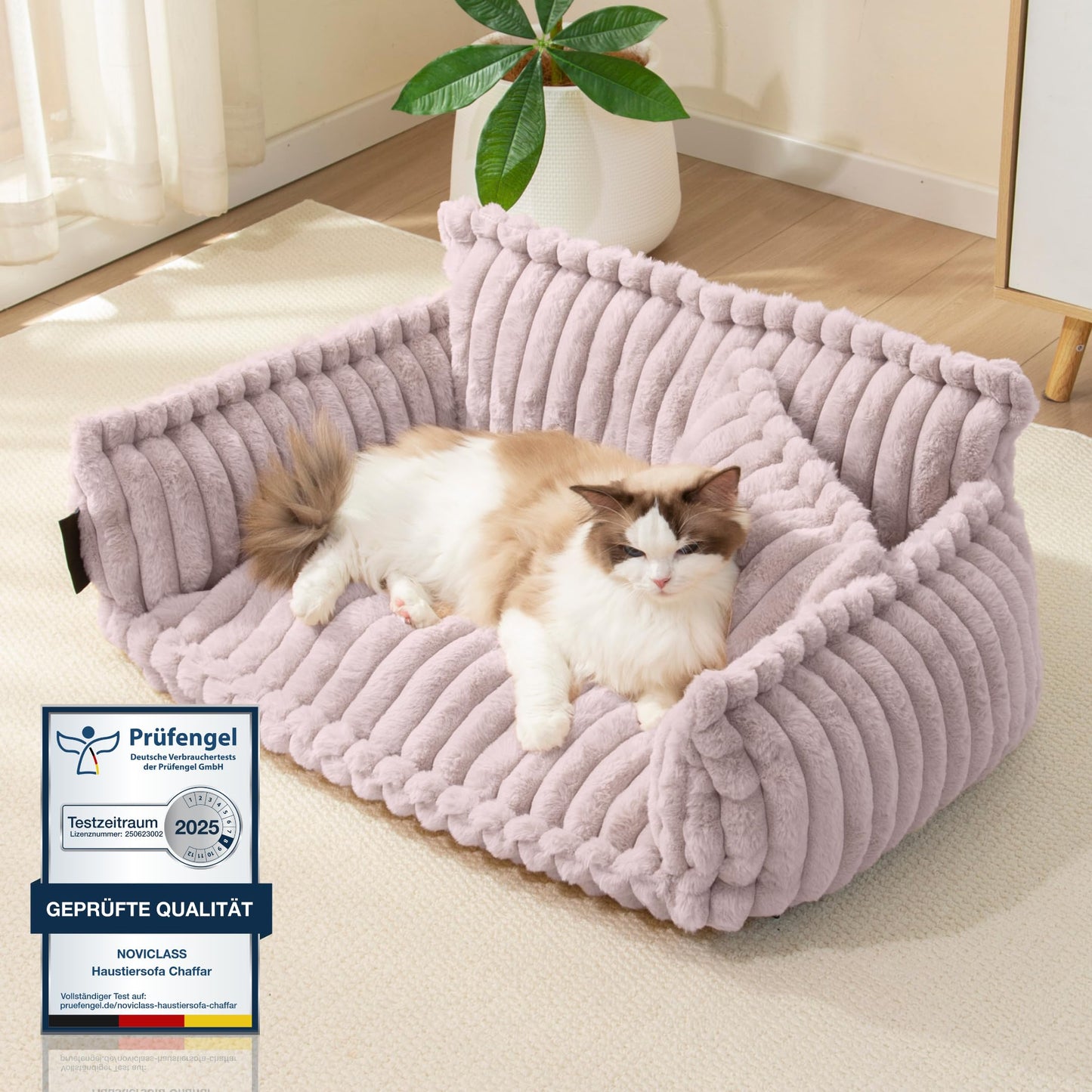 Katzensofa Chaffar, Zartrosa M (80cm)