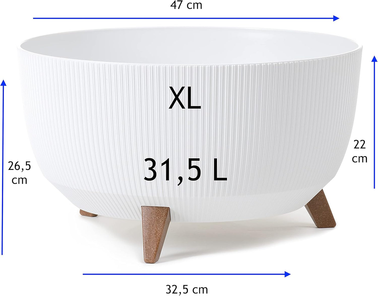 Blumenschale, Weiss/Opulenter Garten XL - 47 cm