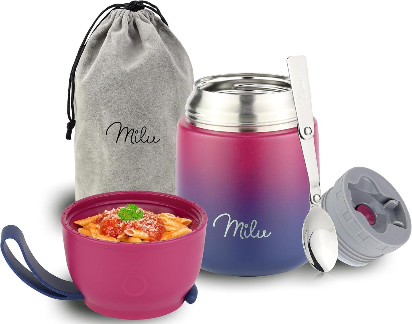Thermobehälter für Essen 450ml, Edelstahl, Berry Blau 450ml