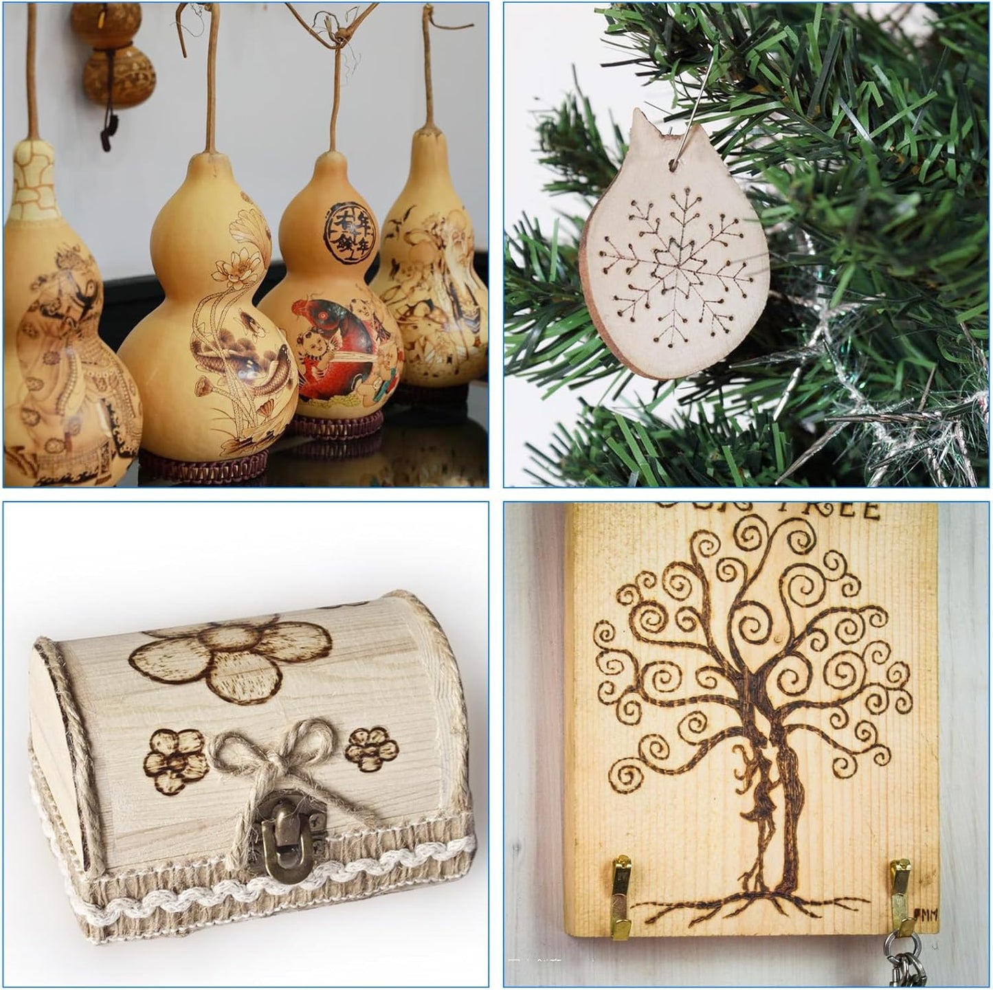 Brandmalerei Set mit 30 Drahtspitzen und Holzstift