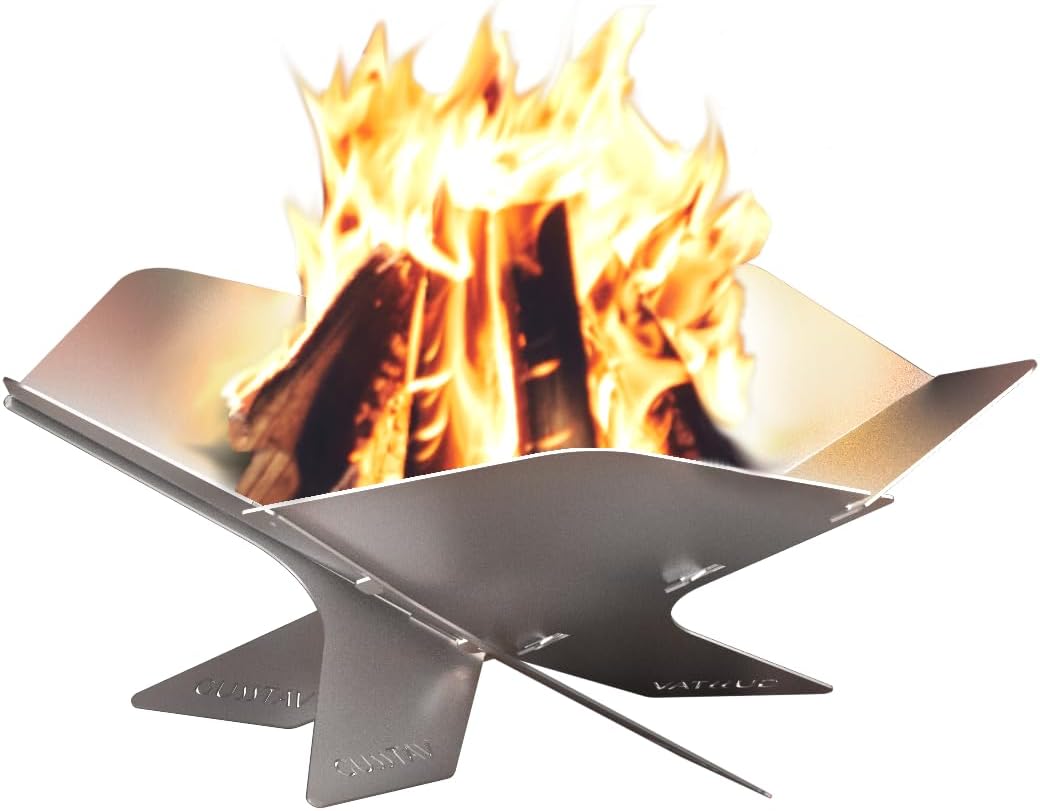 Faltbare Feuerschale für Camping, Edelstahl (Rostfrei)
