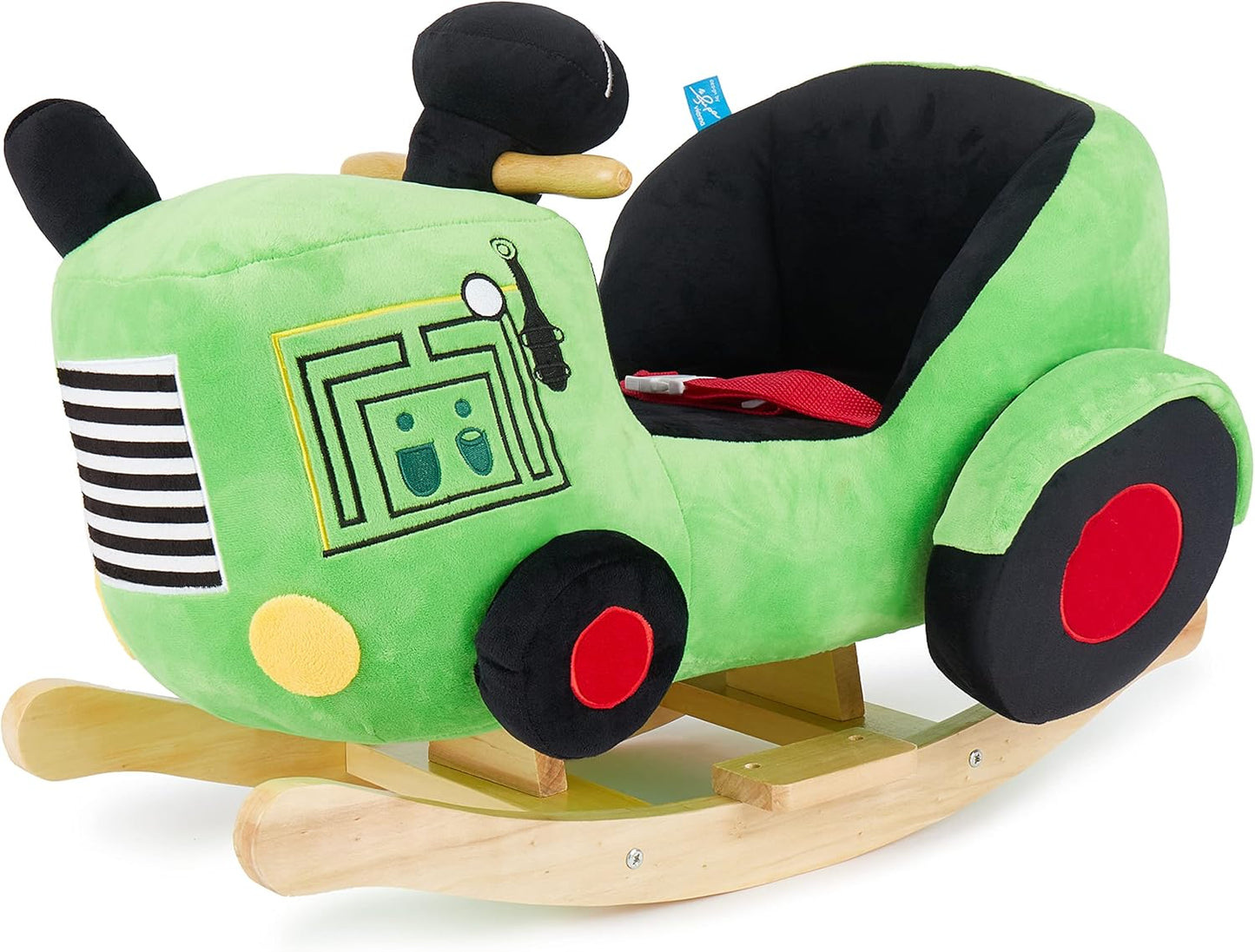 Plüsch Schaukeltier Traktor mit Sicherheitsgurt, grün