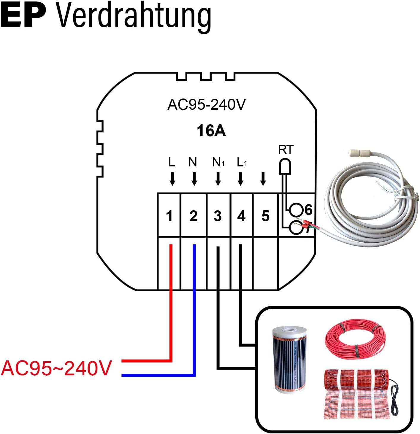 TGR86WIFI-EP, Elektroheizung Thermostat, 1Stk_WIFI