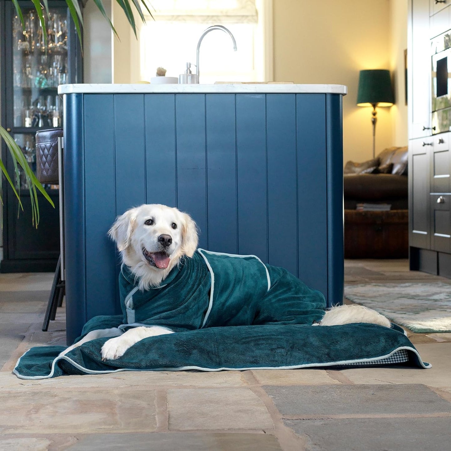 Hundebademantel, Teal XXS