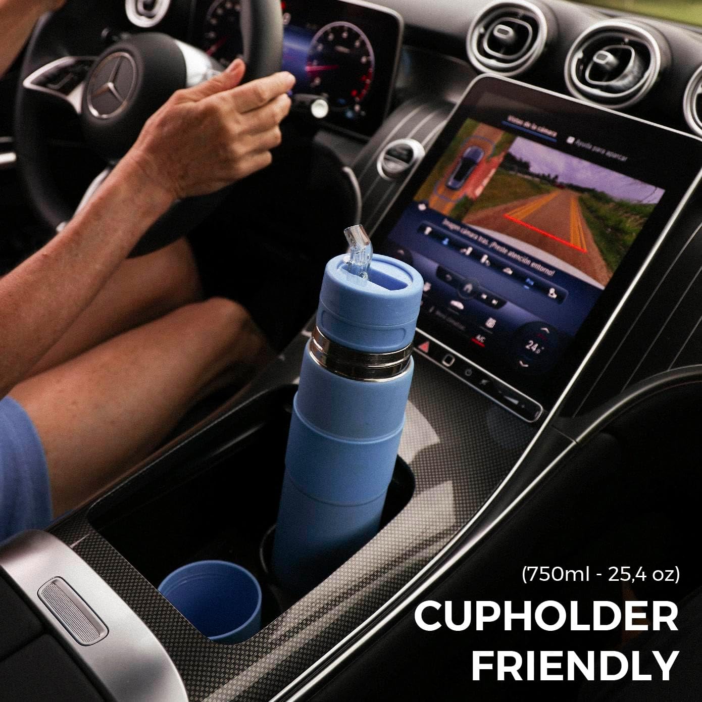 Thermobehälter mit Mate Cup und Bombilla, Blau
