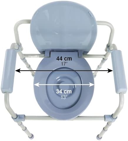 Höhenverstellbarer Toilettenstuhl für Senioren mit Eimer, Grau