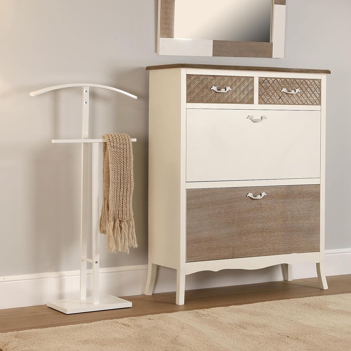 Lund - Moderner Herrendiener mit 2 Haken, Weiss