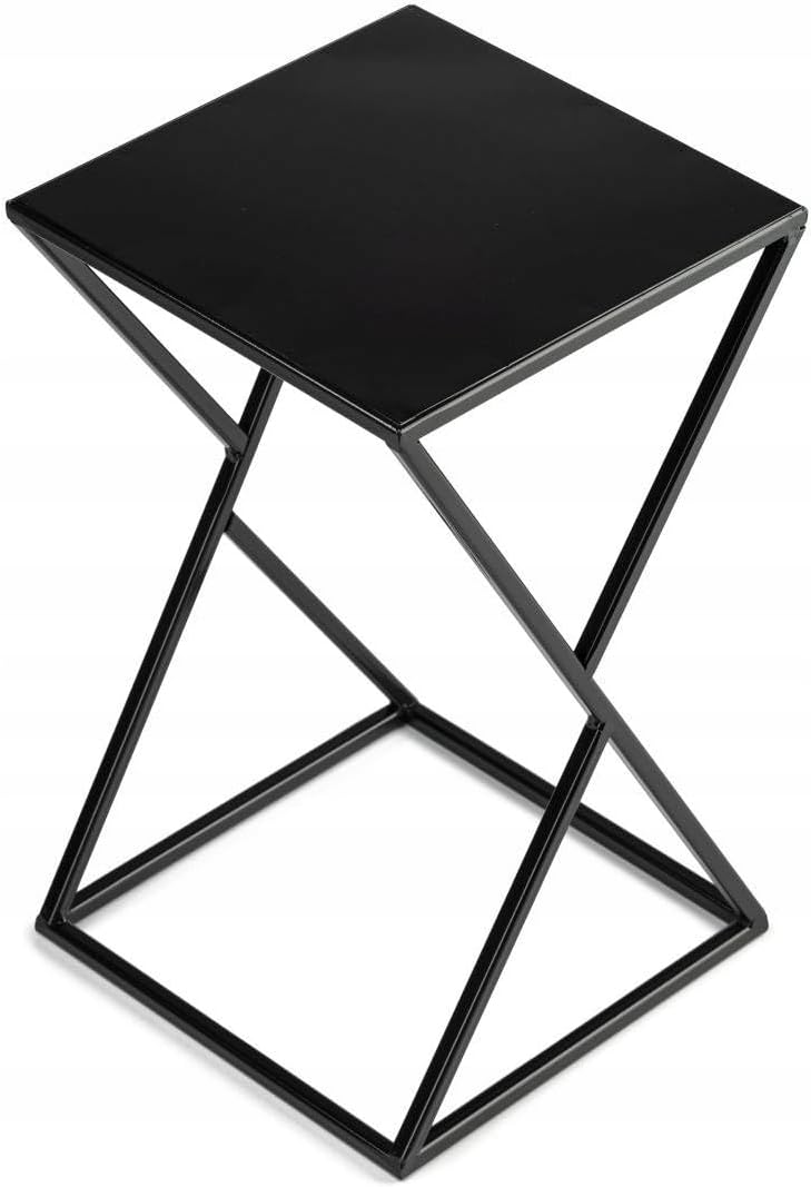 Blumenständer Metall, solider minimalistischer Pflanzenhocker, 40 cm Schwarz