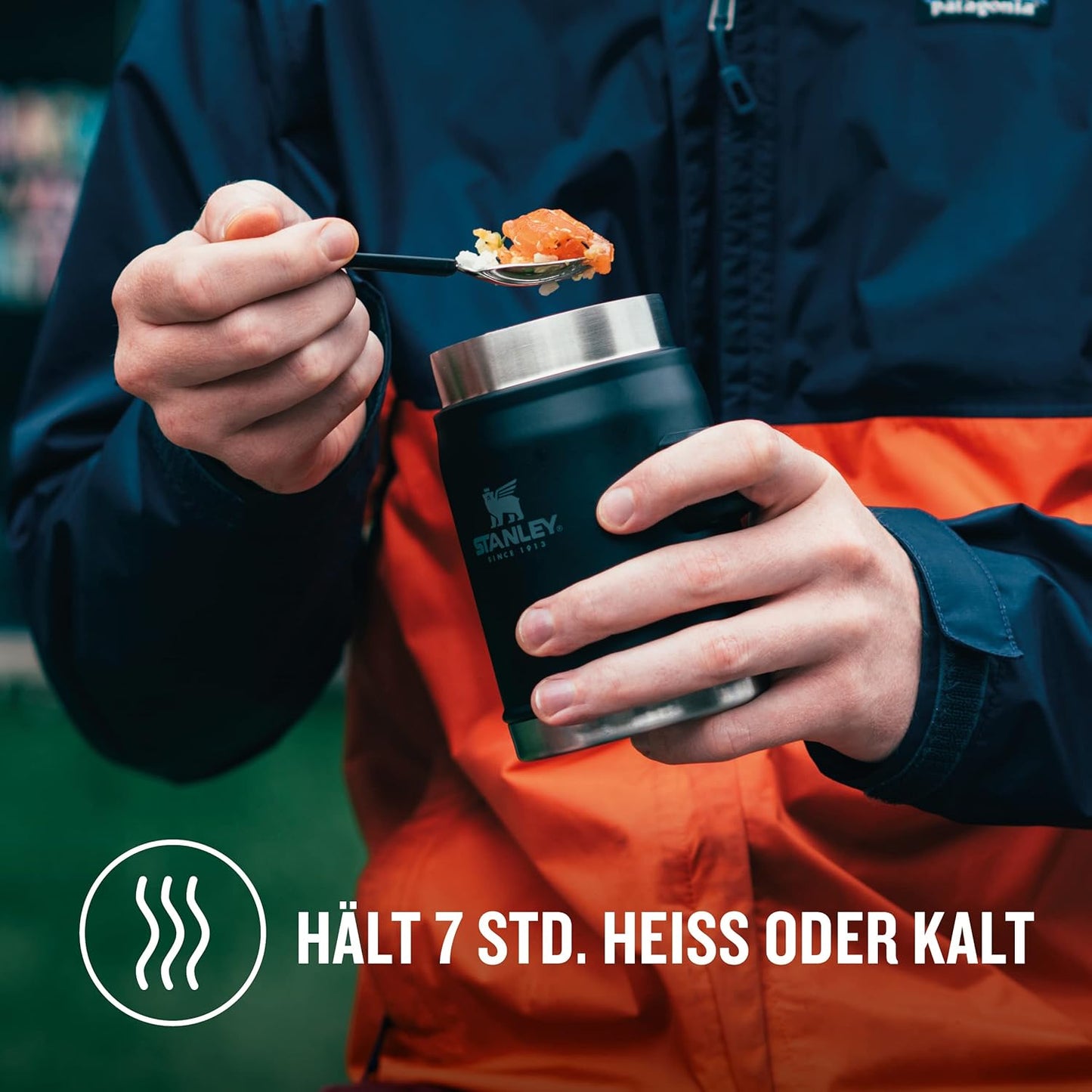 Thermobehälter mit Göffel, Matte Black