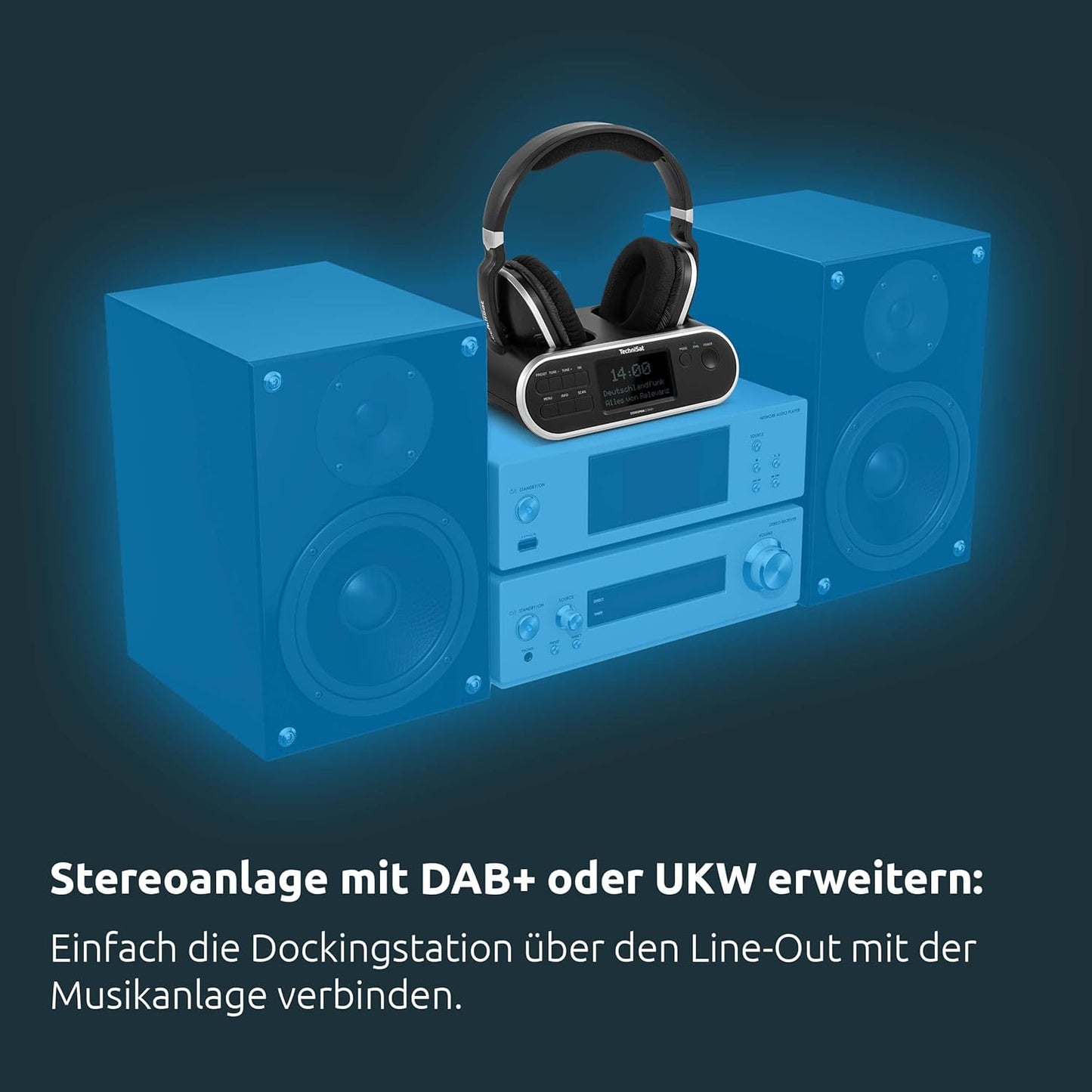 Stereoman2dab+, Kopfhörer & Dockingstation mit Radioempfang