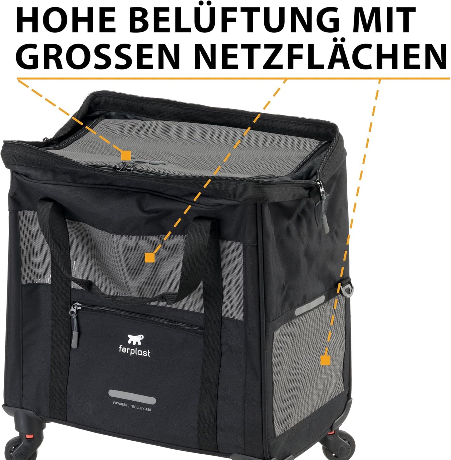 Hundebox Voyager Trolley mit ausziehbarem Griff
