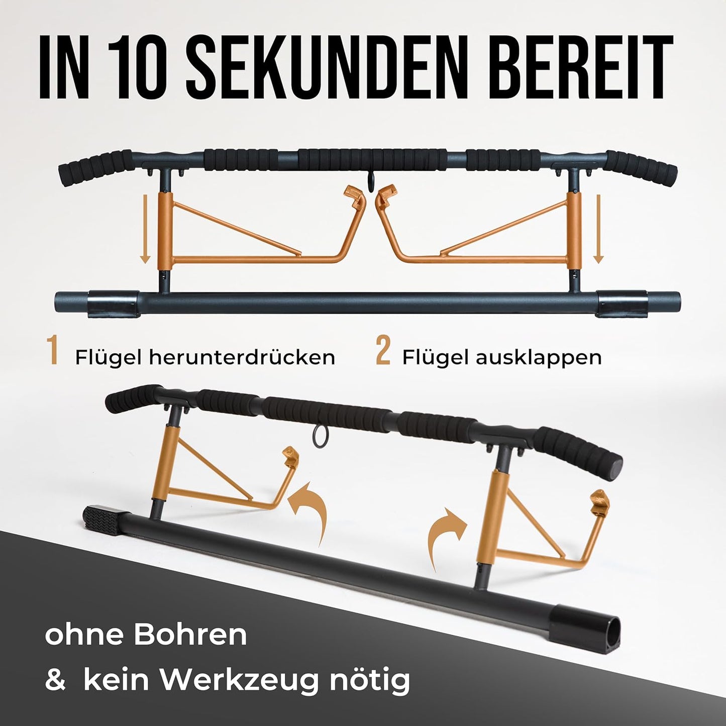Klimmzugstange für Türrahmen bis 150kg, braun