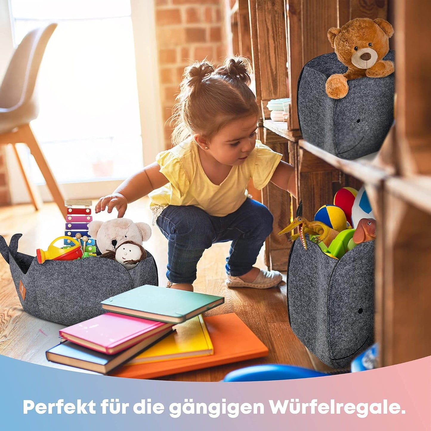 2 x faltbare Spielzeug-Aufbewahrungsboxen, Zweierset