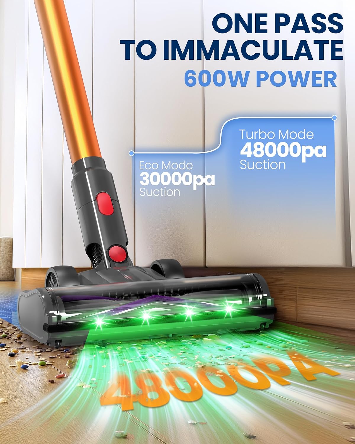 DP2 Akkustaubsauger mit LED-Display & Teleskopstange, Gold