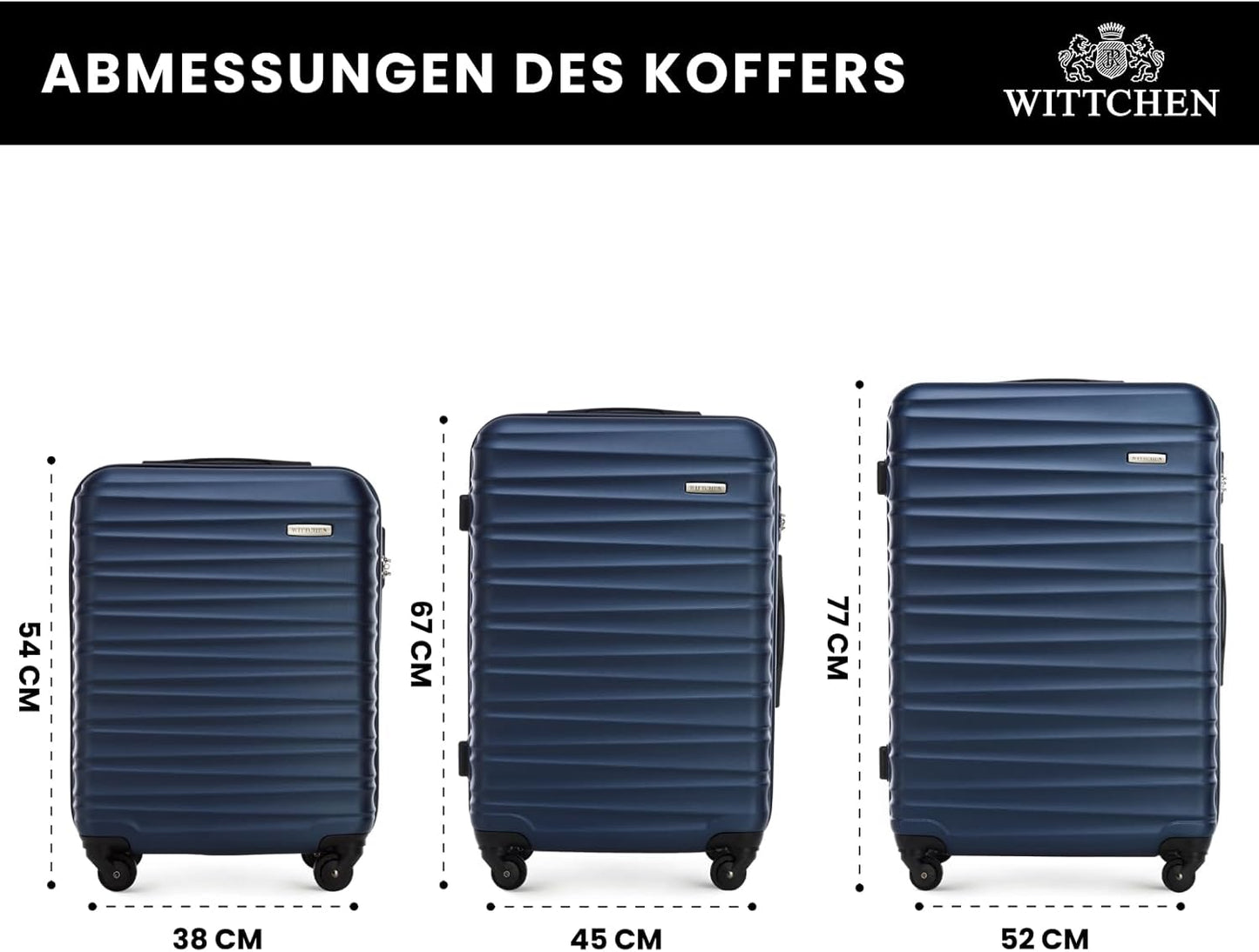 3-teiliges Koffer-Set, Dunkelblau Koffer-Set 3tlg.