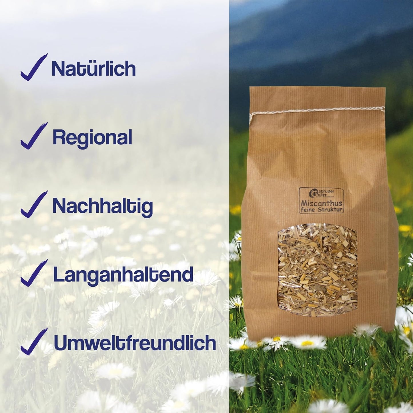 Bio Miscanthus Kleintierstreu 140L, staubarm & saugstark, 140 Liter Karton