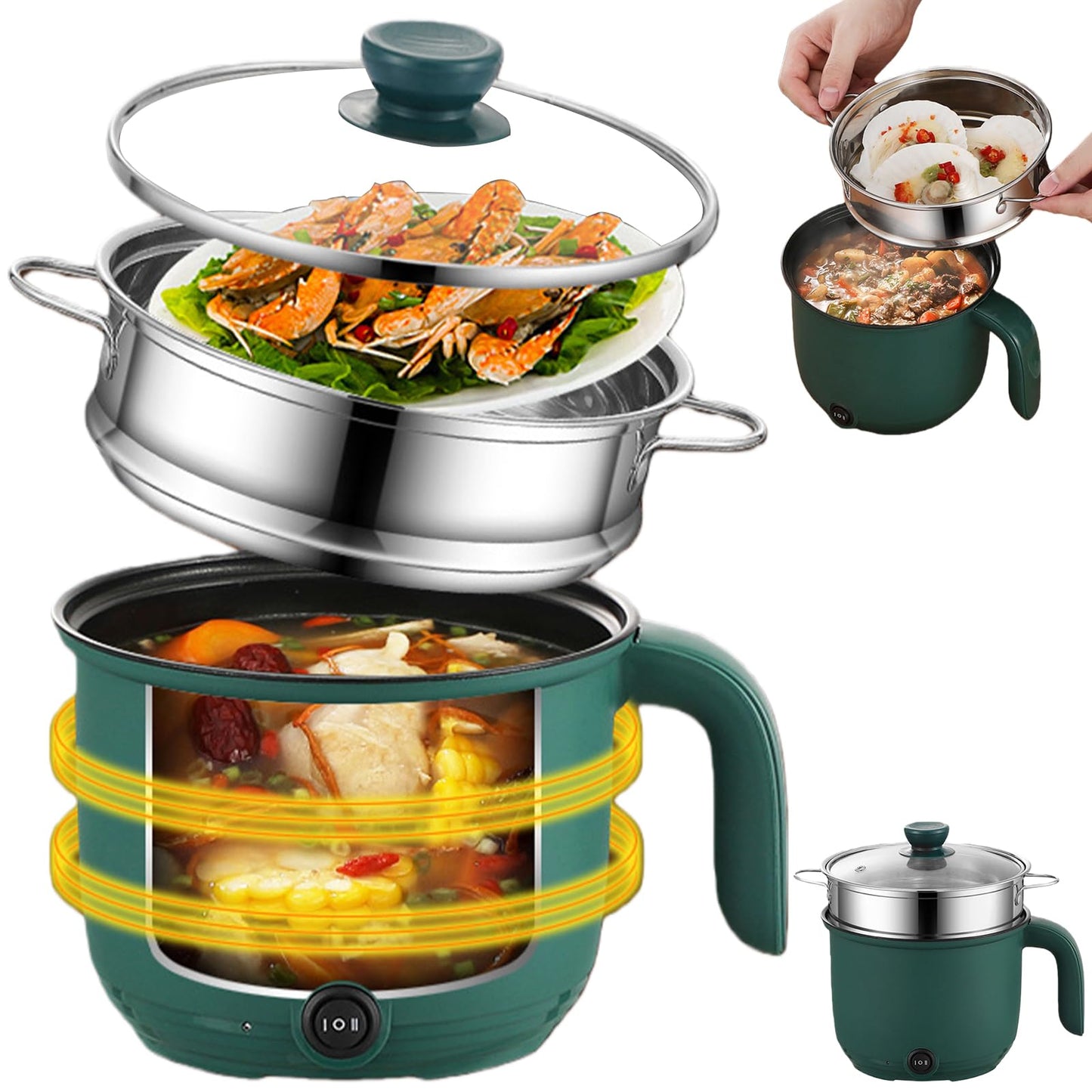 Elektrischer Hot Pot mit Dampfgarer