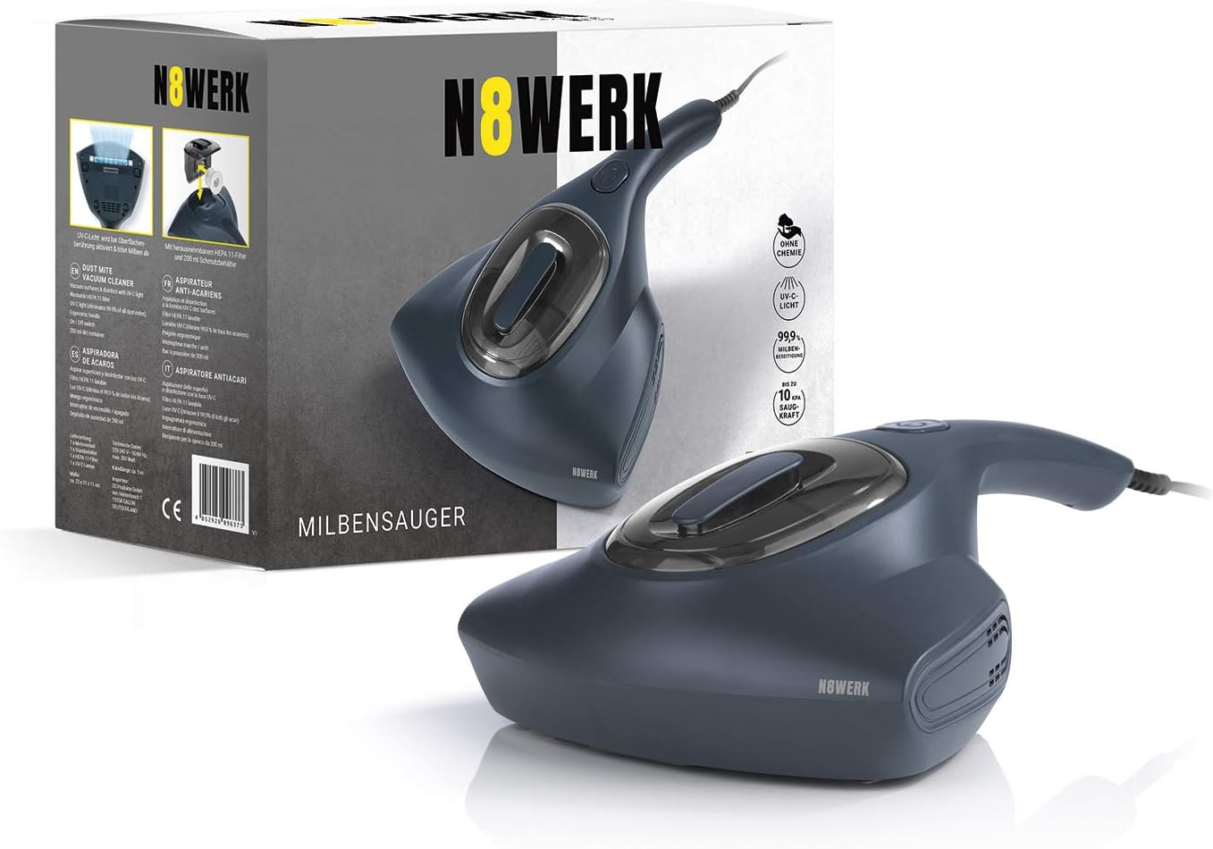 Milbensauger mit UV-C Licht zur Milbenbekämpfung, Nordic Night Blue
