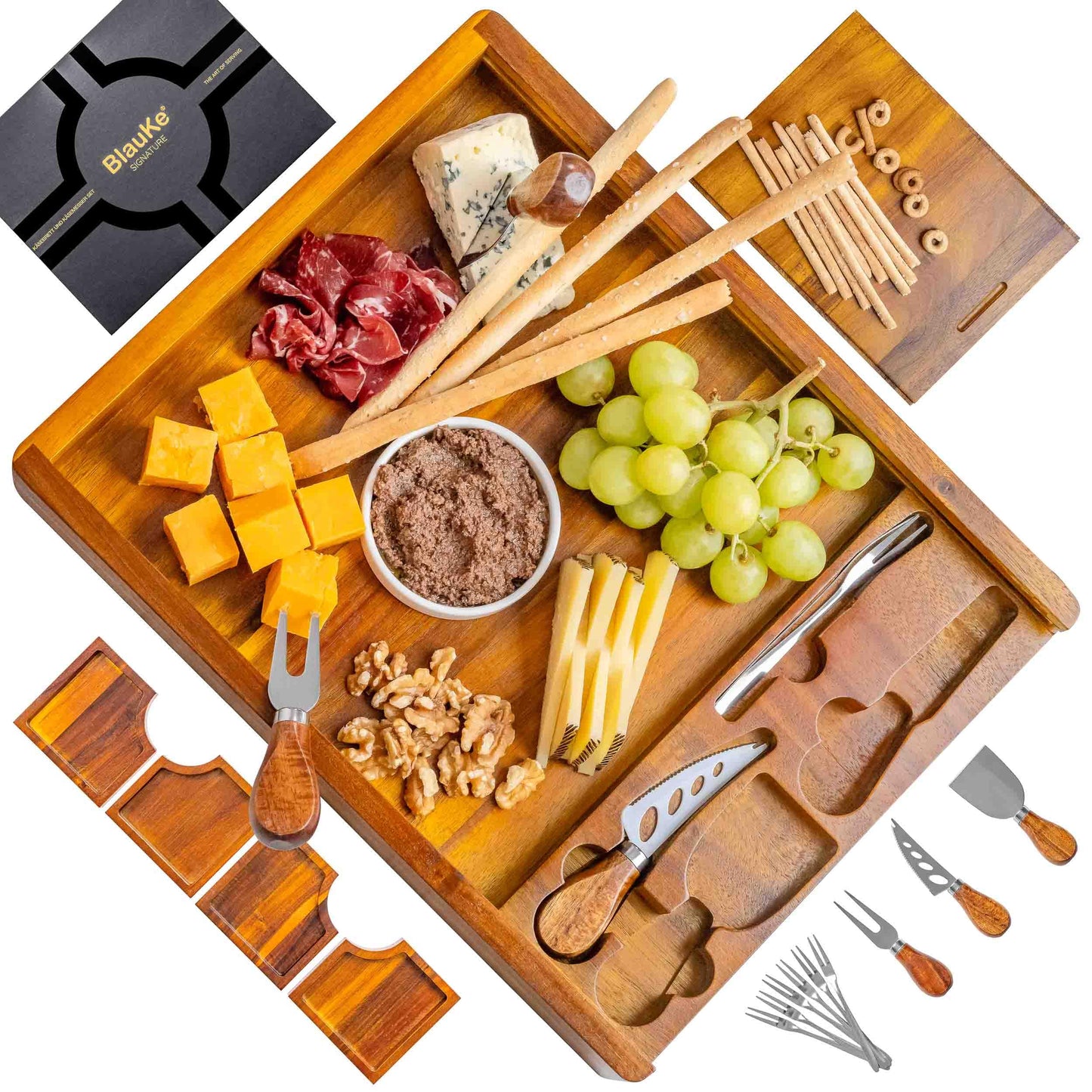 Käsebrett mit Käsemesser-Set, Akazie