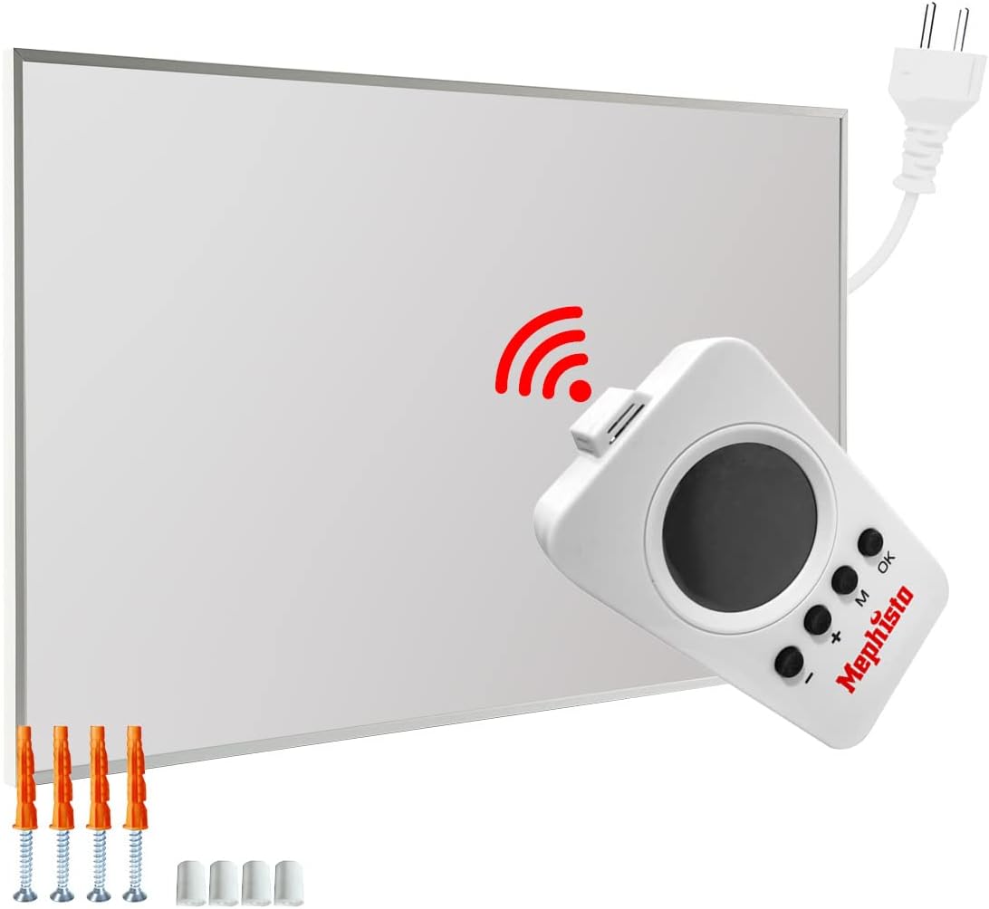 Infrarotheizung mit Thermostat, 300W / Inkl. Wandmontage-set